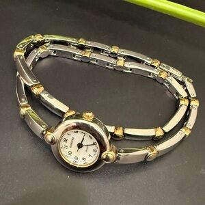 RUMOURS Stainless Steel Back Silver & Gold Double Wrap Link Watch